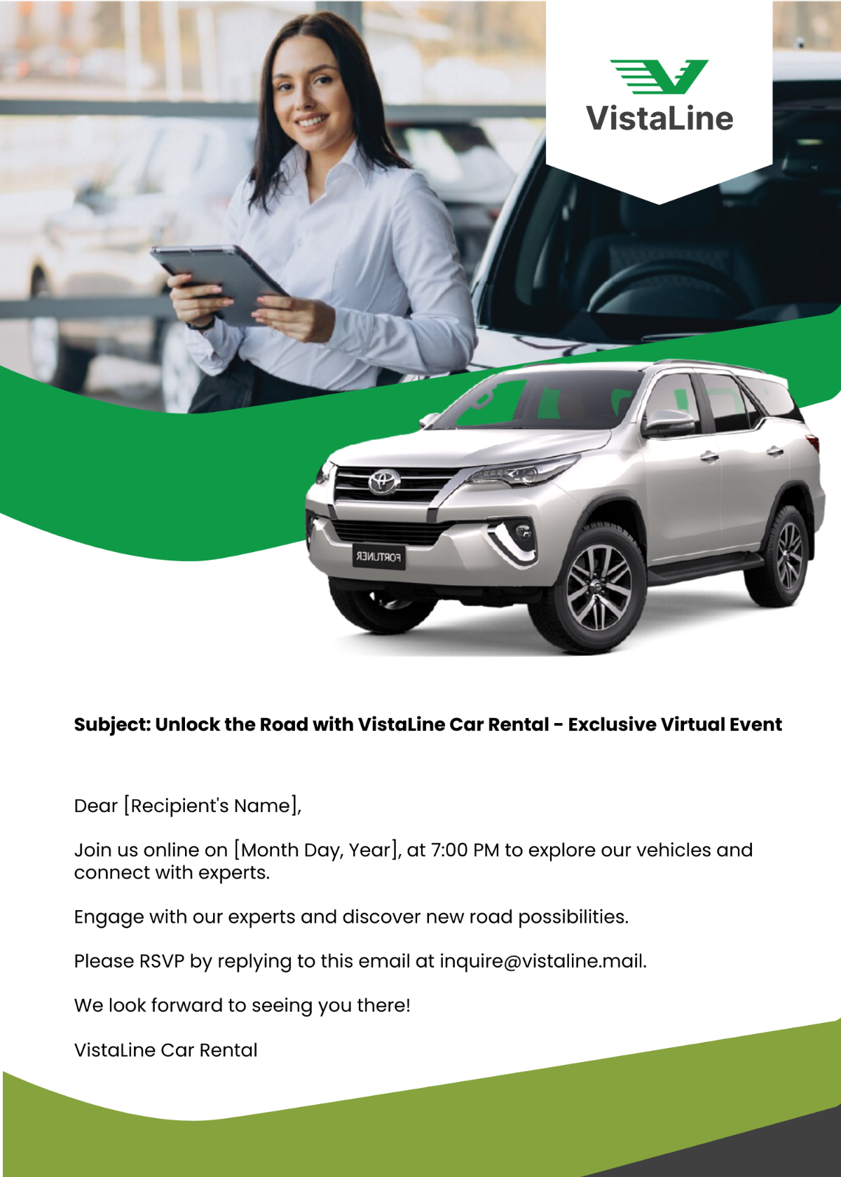 Car Rental Email Invitation Template