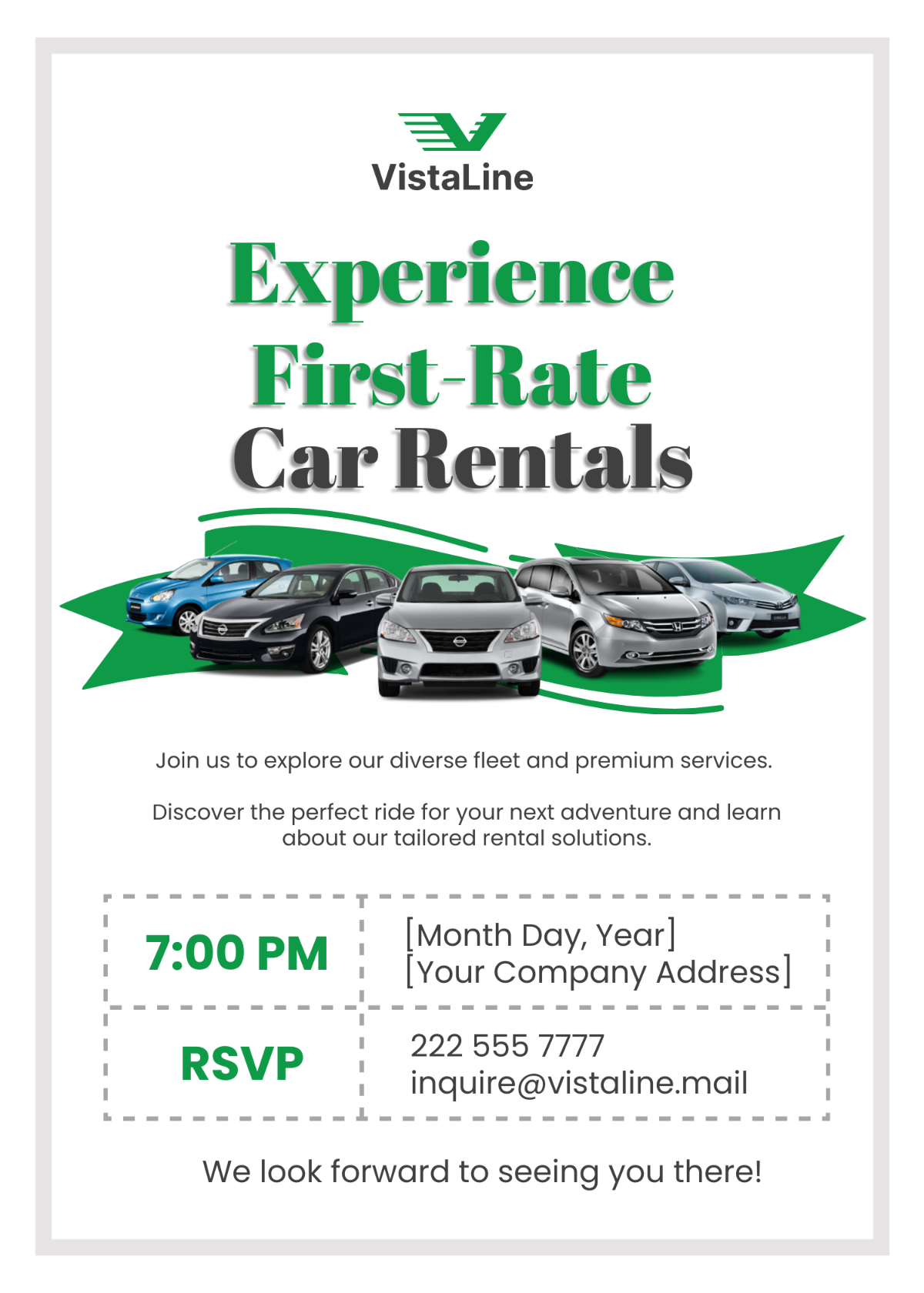 Car Rental Service Invitation Template