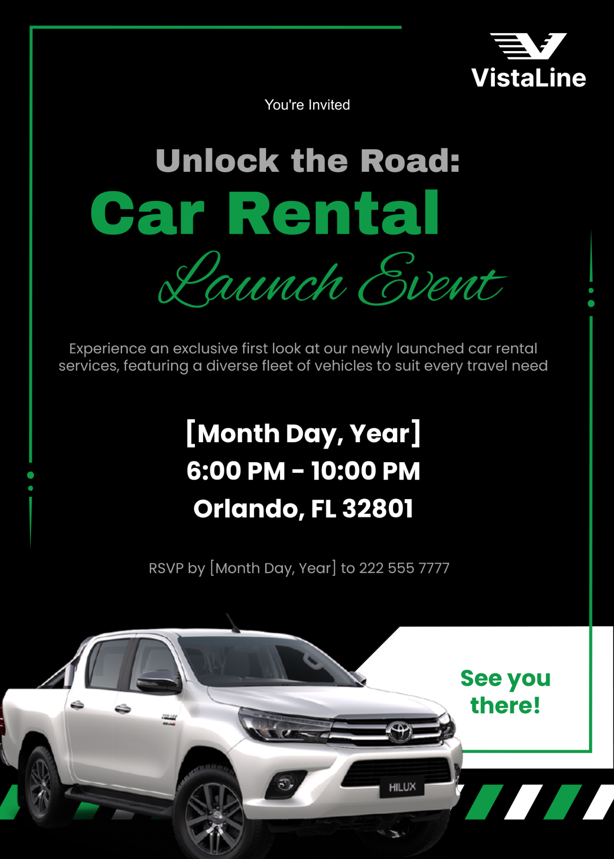 Car Rental Launch Event Invitation Template