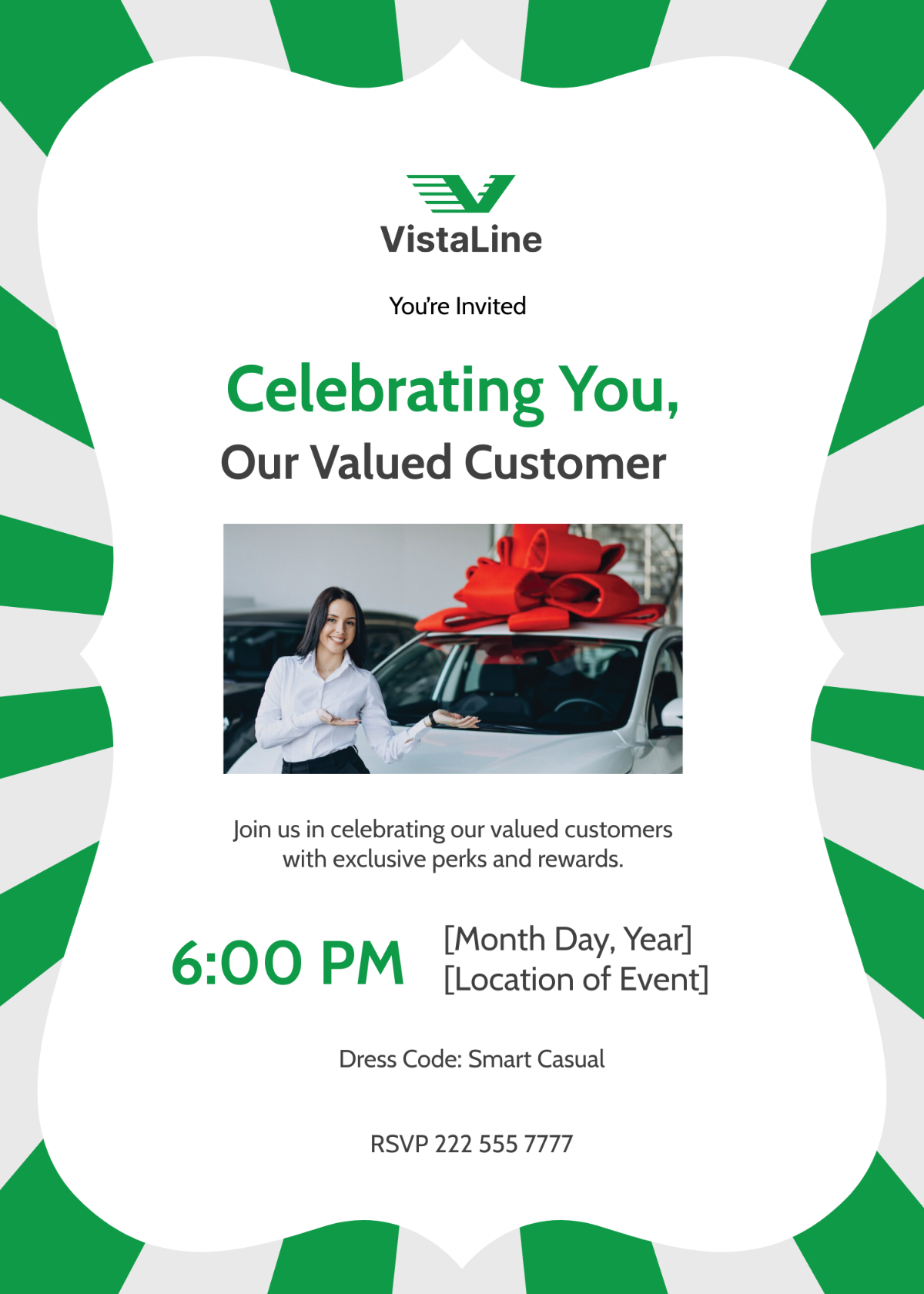 Car Rental Customer Appreciation Invitation Template