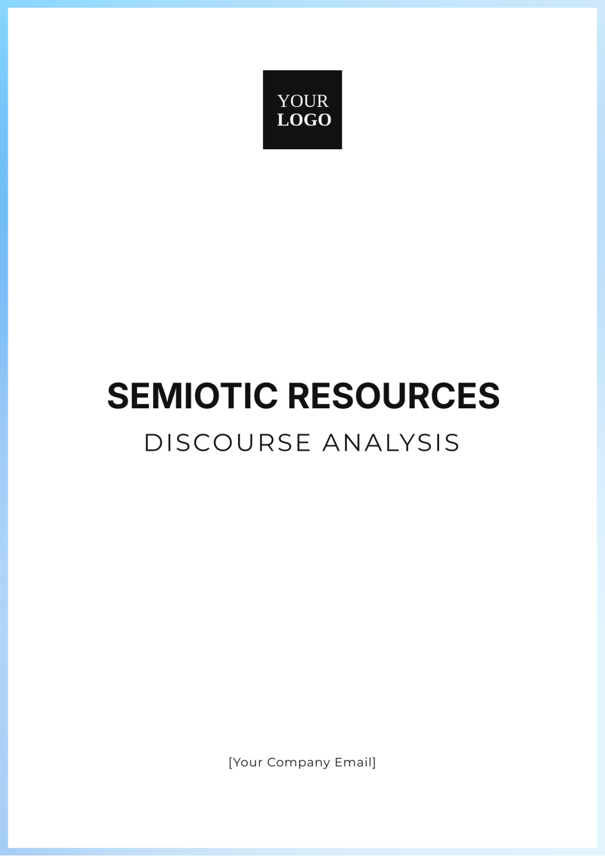 Semiotic Resources Discourse Analysis Template - Edit Online & Download