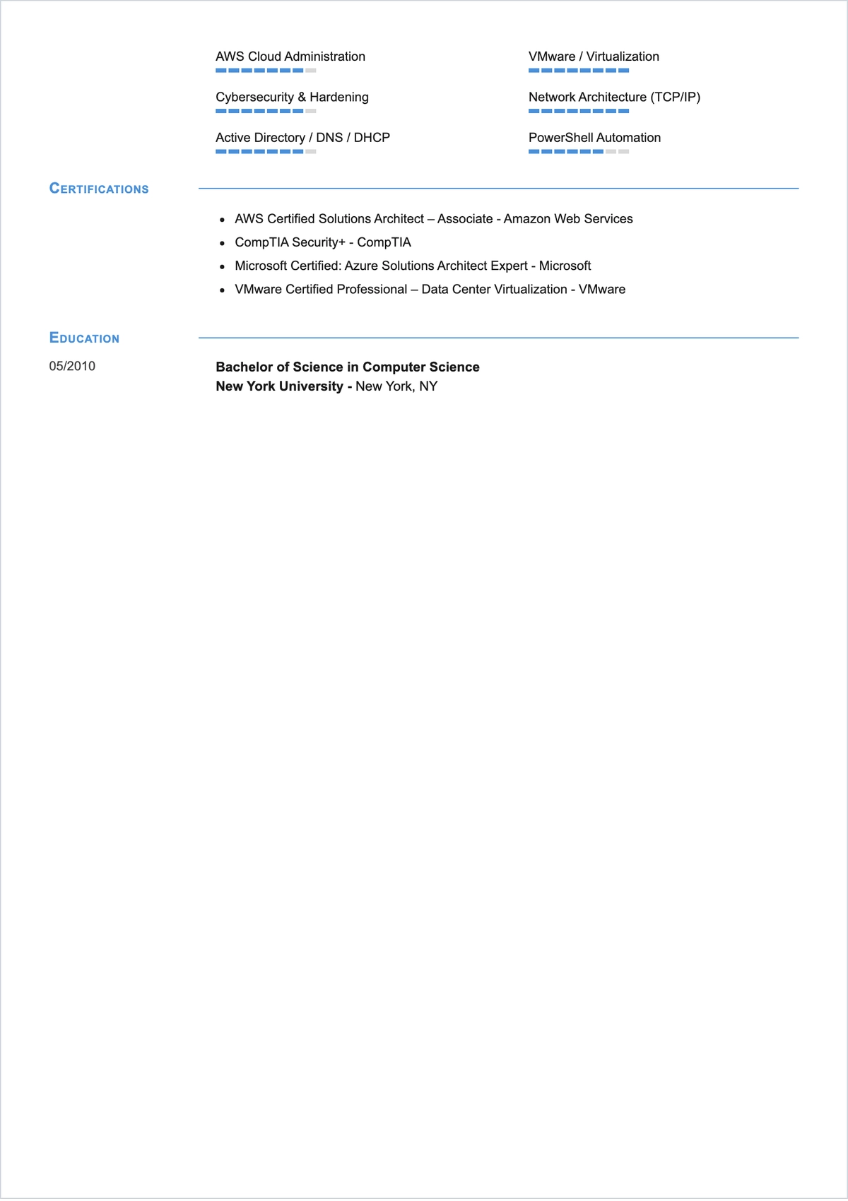 Free IT ATS Resume Outline Template, AI Resume Builder