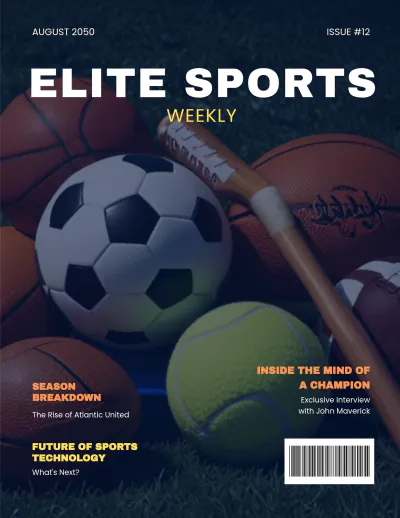 Free Sports Background Magazine Template to Edit Online