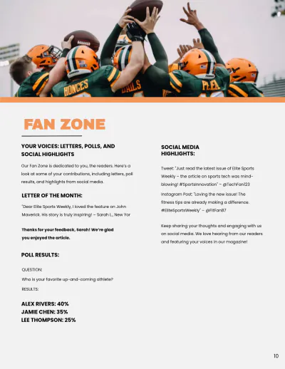 Free Sports Background Magazine Template to Edit Online