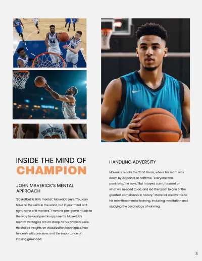 Free Sports Background Magazine Template to Edit Online