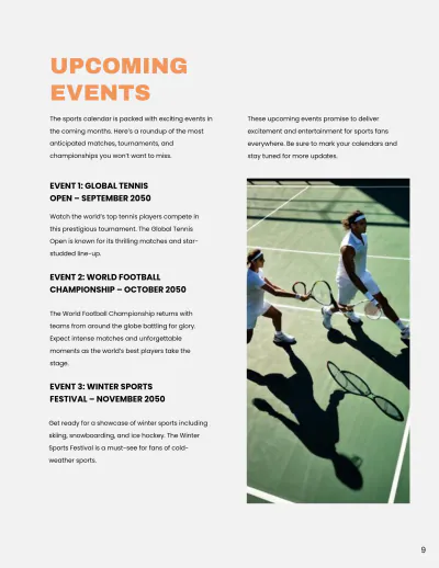 Free Sports Background Magazine Template to Edit Online