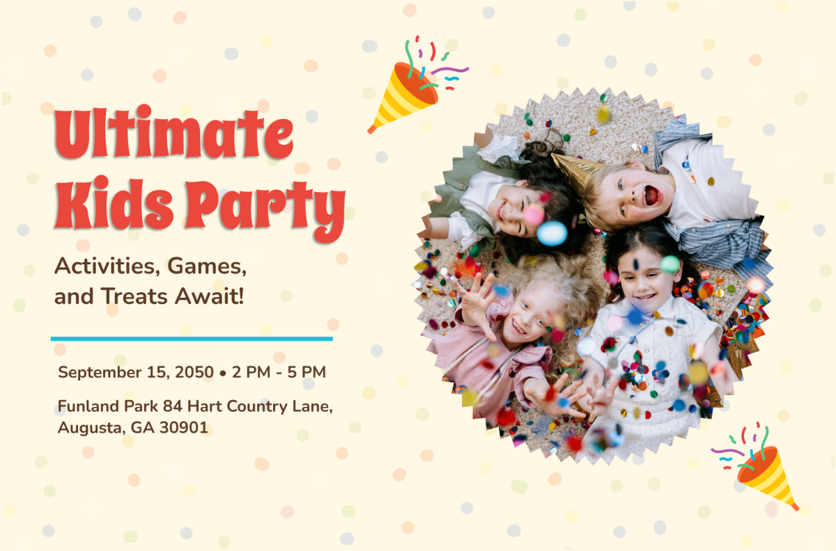 Free Kids Party Banner Layout Template - Edit Online & Download ...