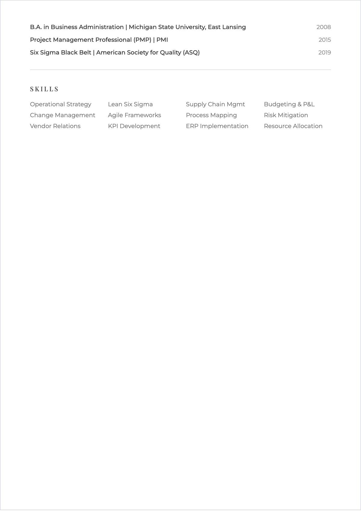 Free Skills-Based ATS Resume Design Template, AI Resume Builder