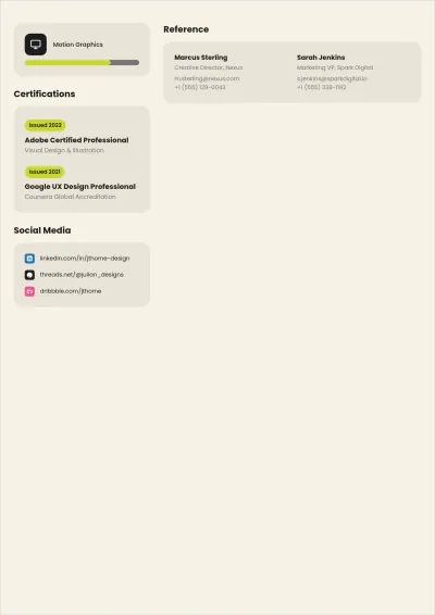 Free Creative ATS Resume Template, AI Resume Builder