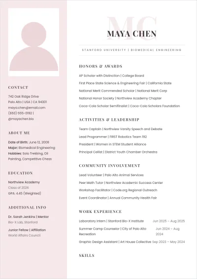 Free Resume Layout ATS Resume Template, AI Resume Builder