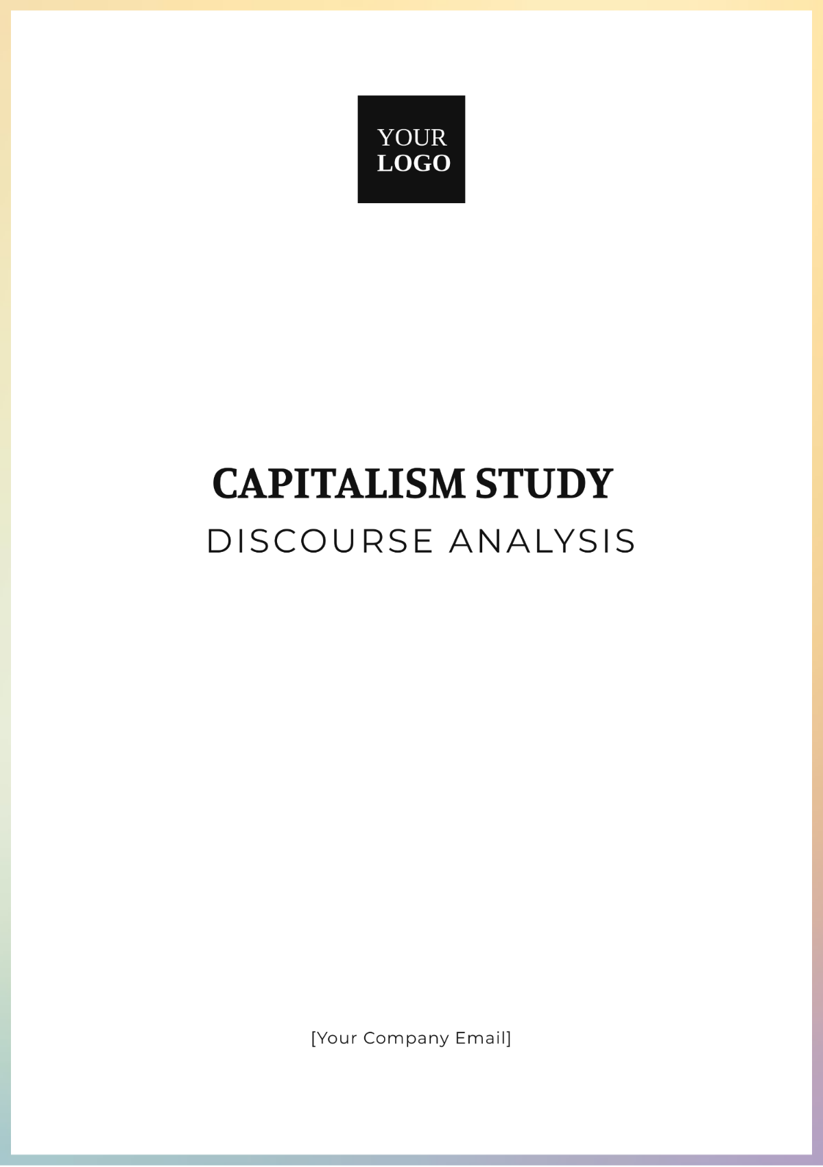 Capitalism Study Discourse Analysis Template - Edit Online & Download