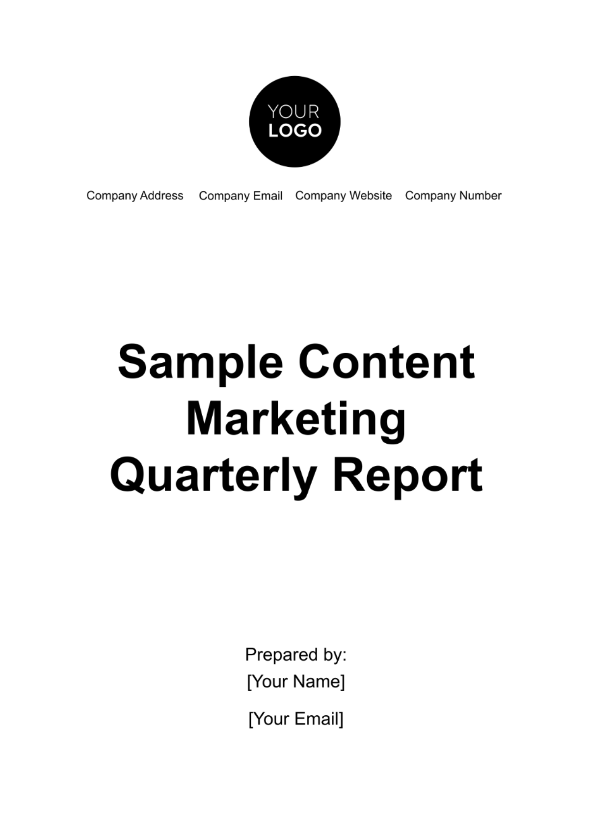 Sample Content Marketing Quarterly Report Template - Edit Online & Download