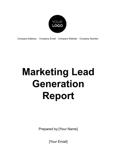 Free Marketing Lead Generation Report Template to Edit Online