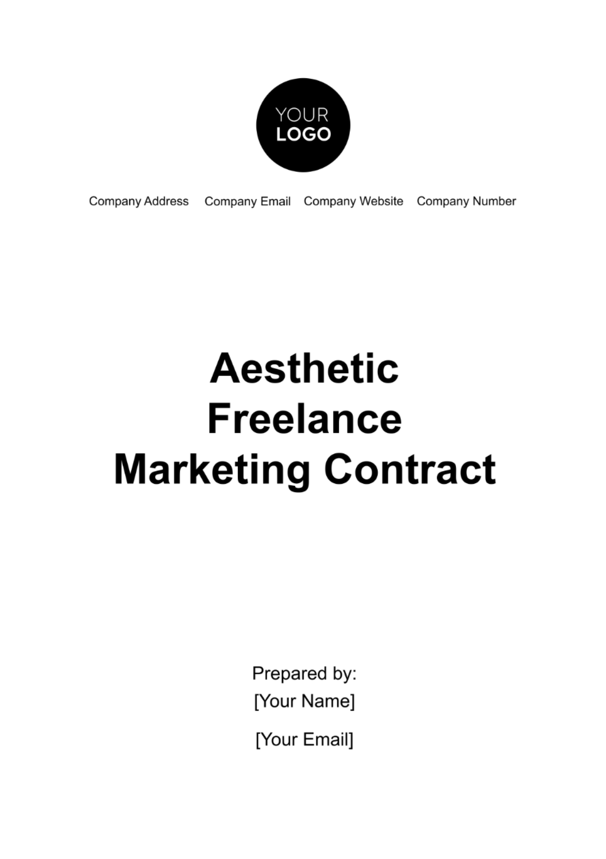 Aesthetic Freelance Marketing Contract Template - Edit Online & Download