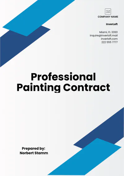 Free Professional Painting Contract Template to Edit Online