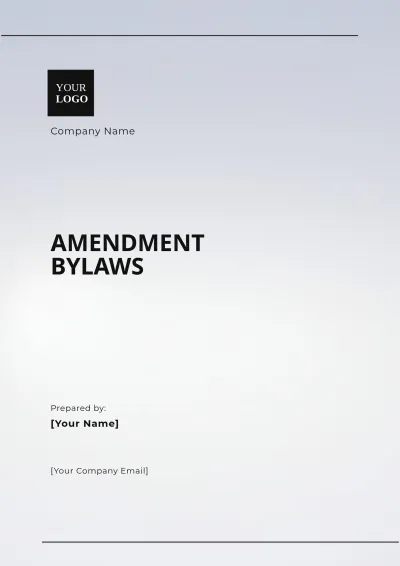 Free Amendment Bylaws Template to Edit Online