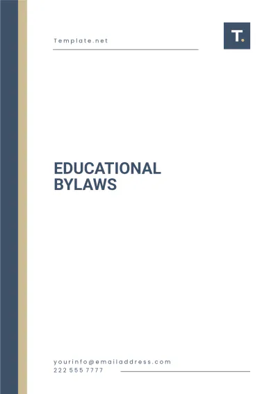 Free Educational Bylaws Template to Edit Online