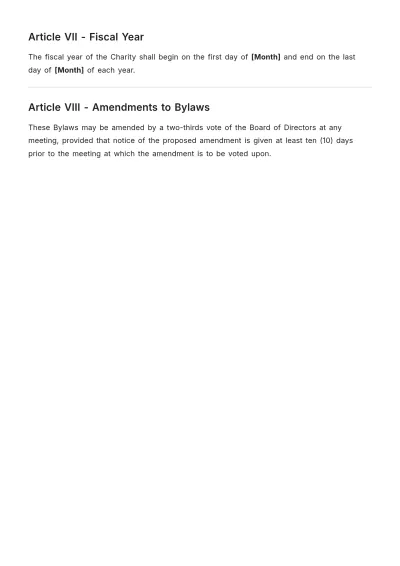Free Aesthetic Charity Bylaws Template to Edit Online