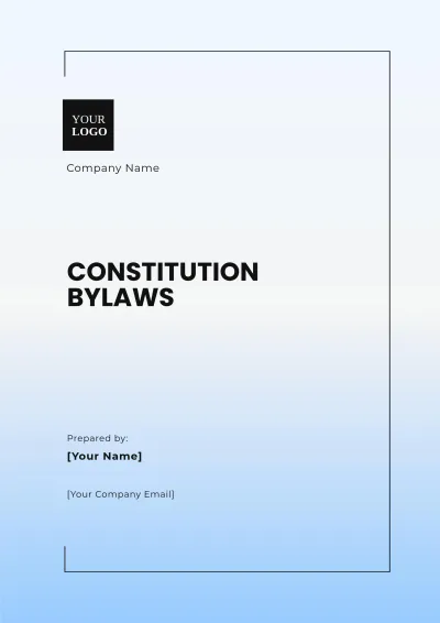 Free Constitution Bylaws Template to Edit Online