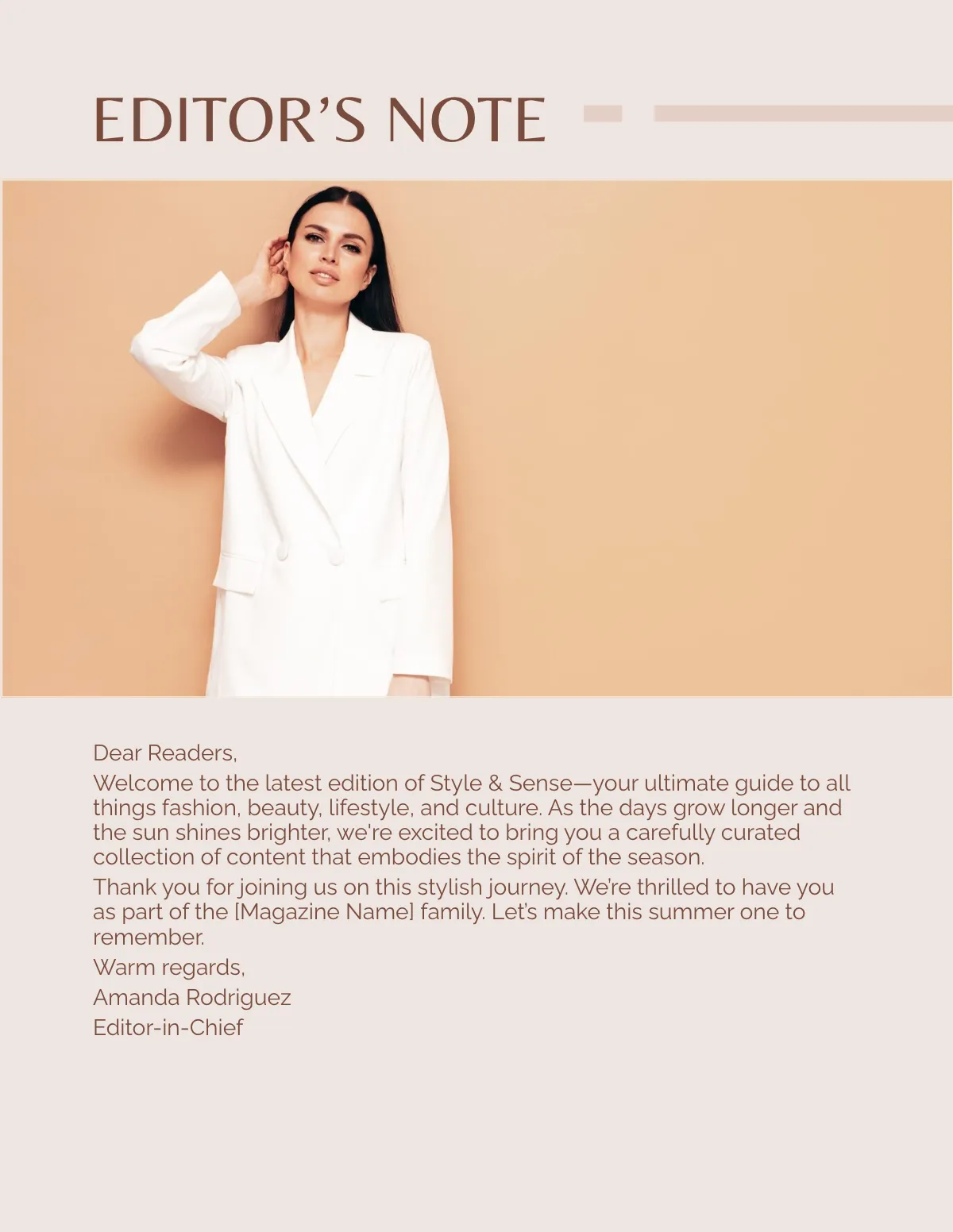 Free Aesthetic Cover Model Magazine Template to Edit Online