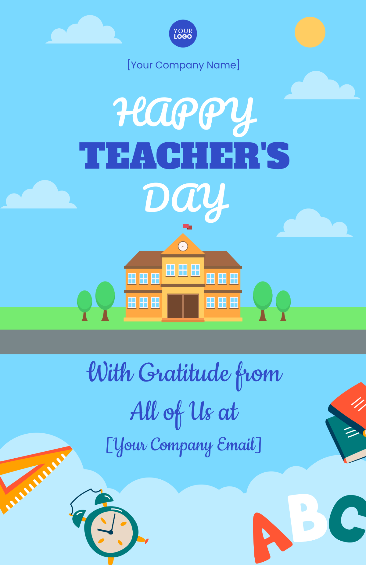 Teacher's Day Poster for School Template - Edit Online & Download