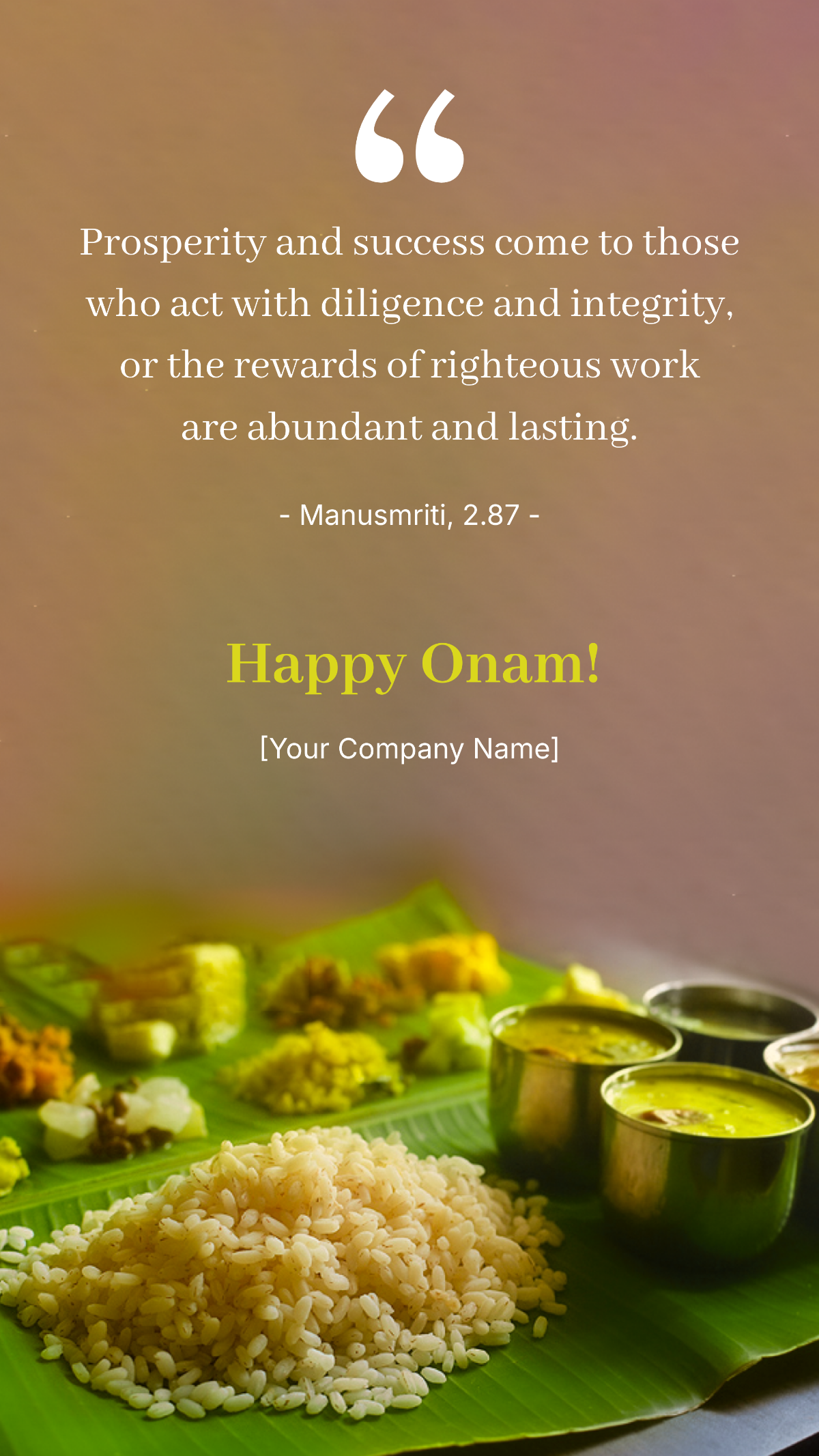 Onam Sadhya Quote Template - Edit Online & Download