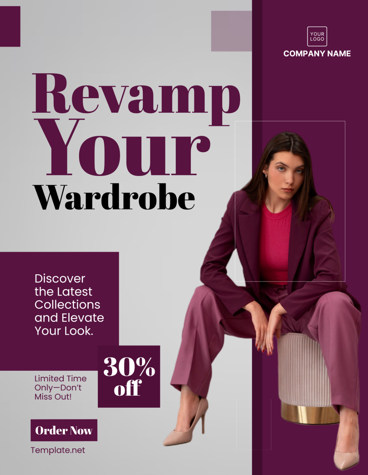 Free Sales Fashion Flyer Template to Edit Online