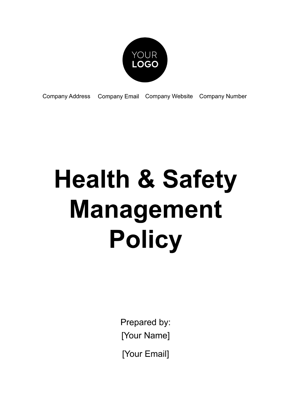 Health & Safety Management Policy Template - Edit Online & Download