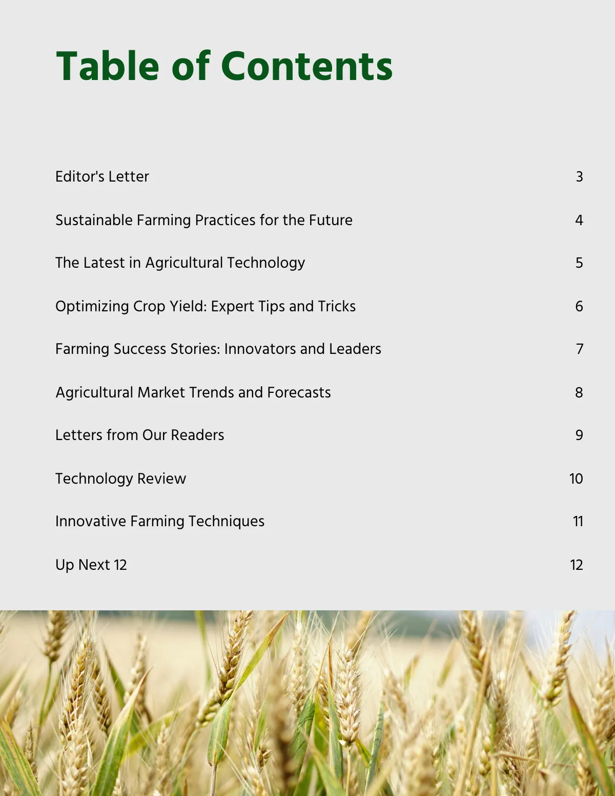 Free Printable Agriculture Magazine Template to Edit Online