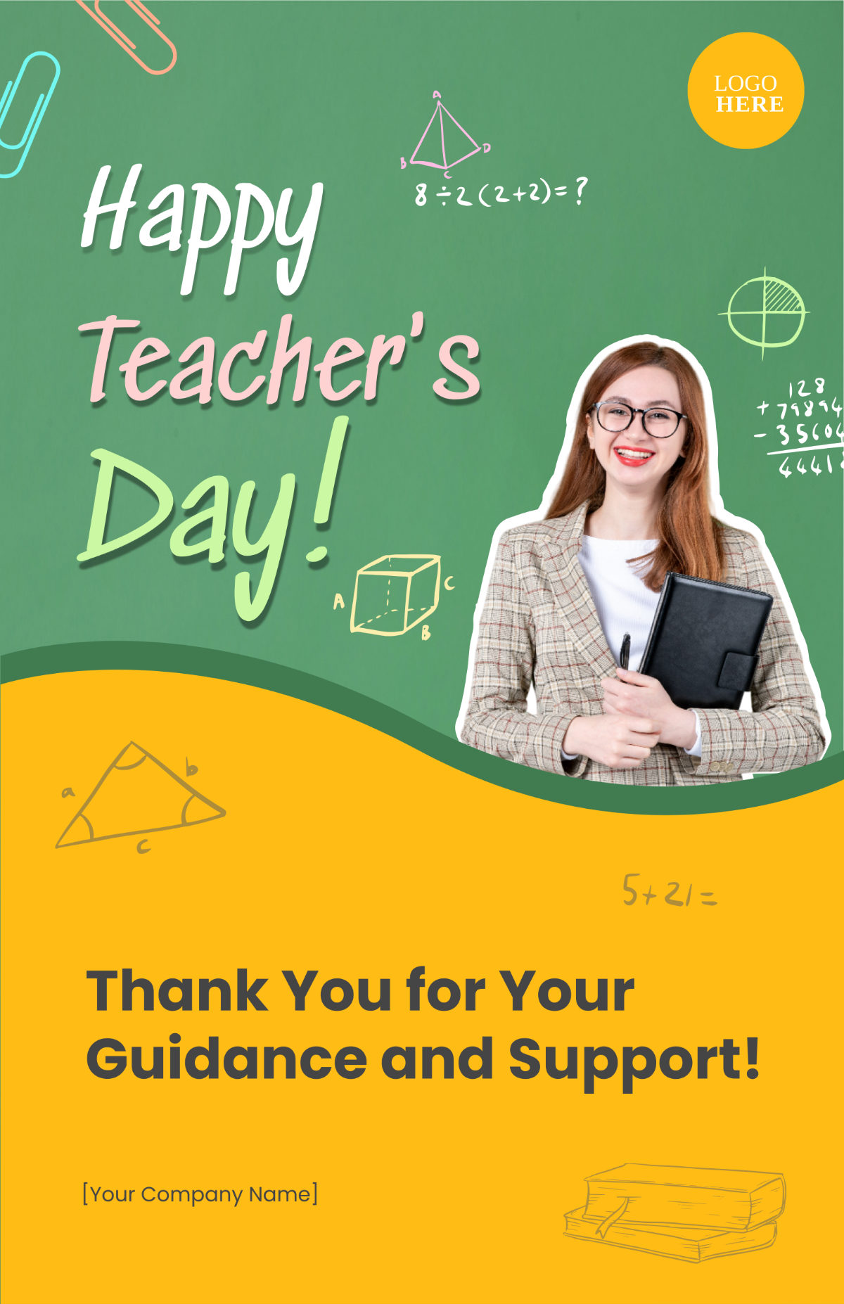 Happy Teacher's Day Poster Template - Edit Online & Download