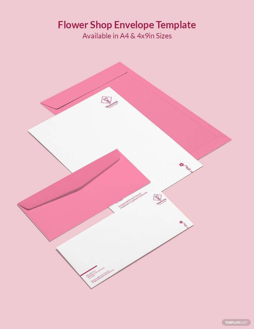 Flower Shop Envelope Template in Photoshop, Illustrator, InDesign, Word, Publisher, Pages - Download | Template.net