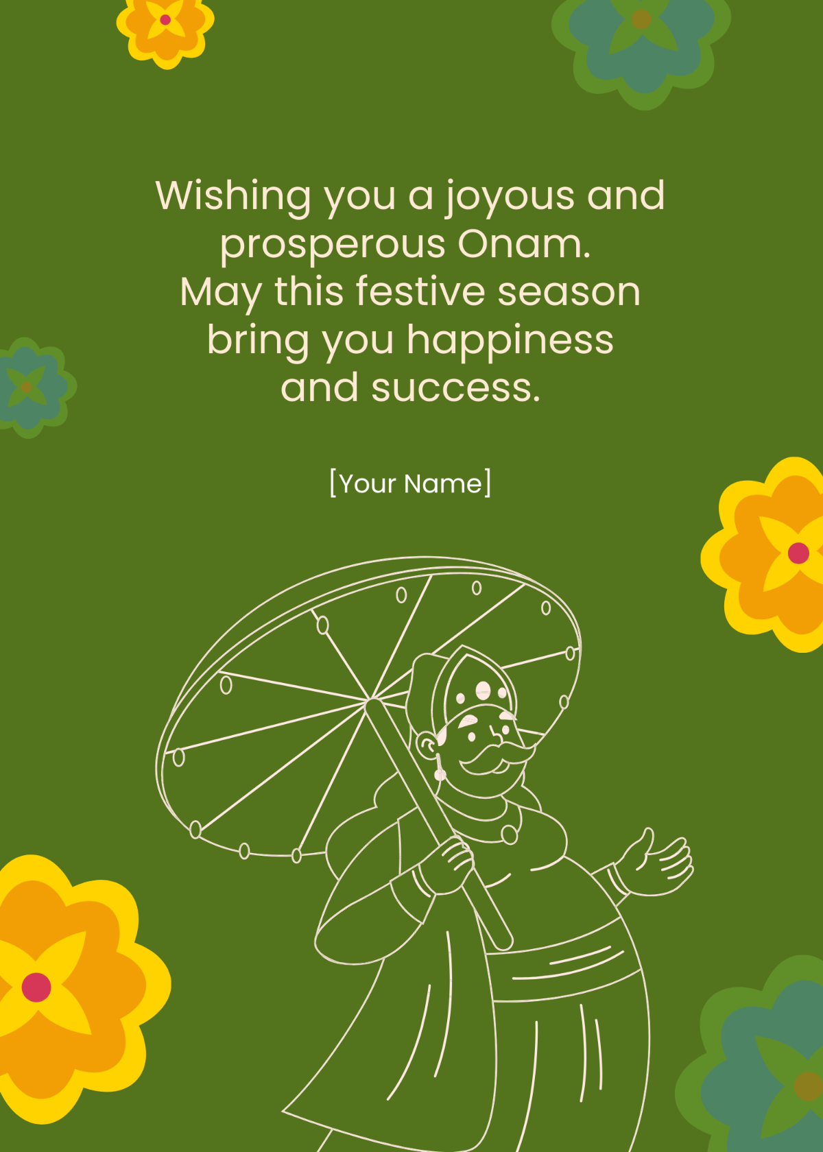 Onam Wishes for Colleagues Template - Edit Online & Download