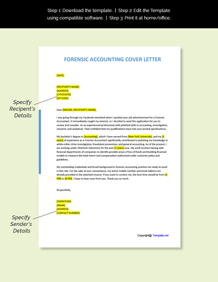 Forensic Accounting Cover Letter Template