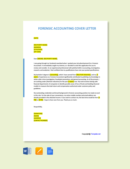 Forensic Accounting Cover Letter
