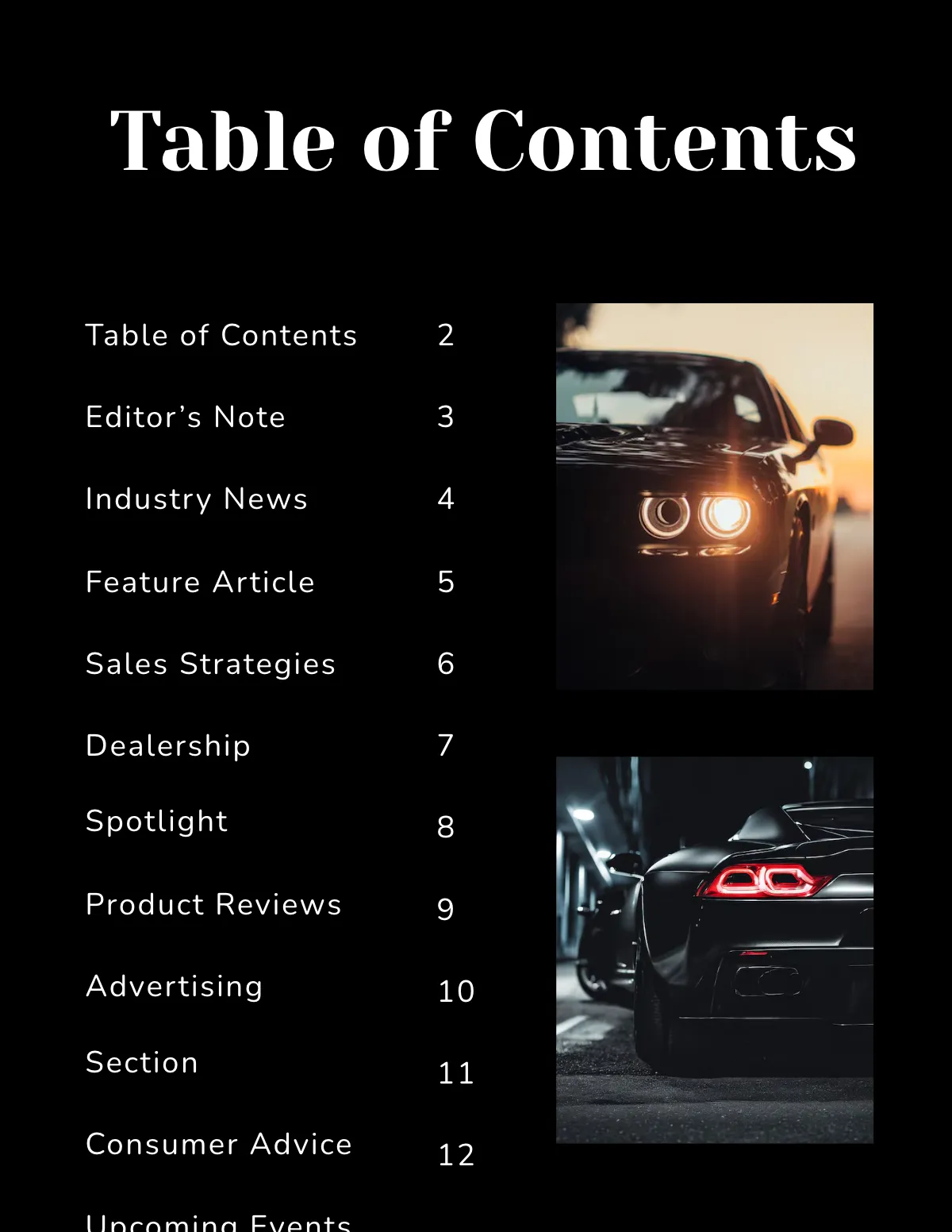 Free Auto Sales Magazine Design Template to Edit Online