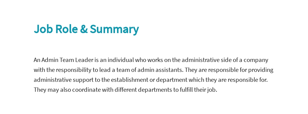 Free Admin Team Leader Job Ad/Description Template 2.jpe