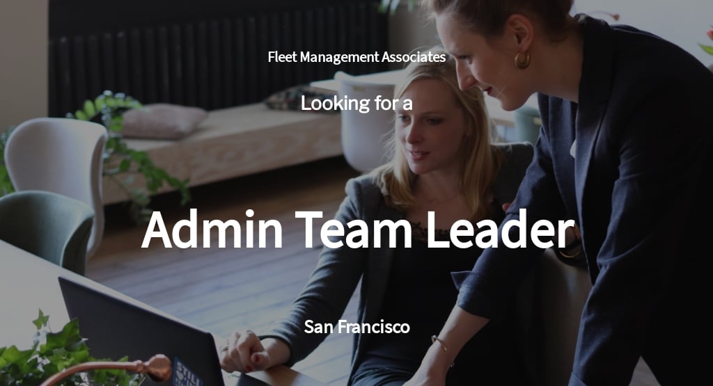 Free Admin Team Leader Job Ad/Description Template.jpe