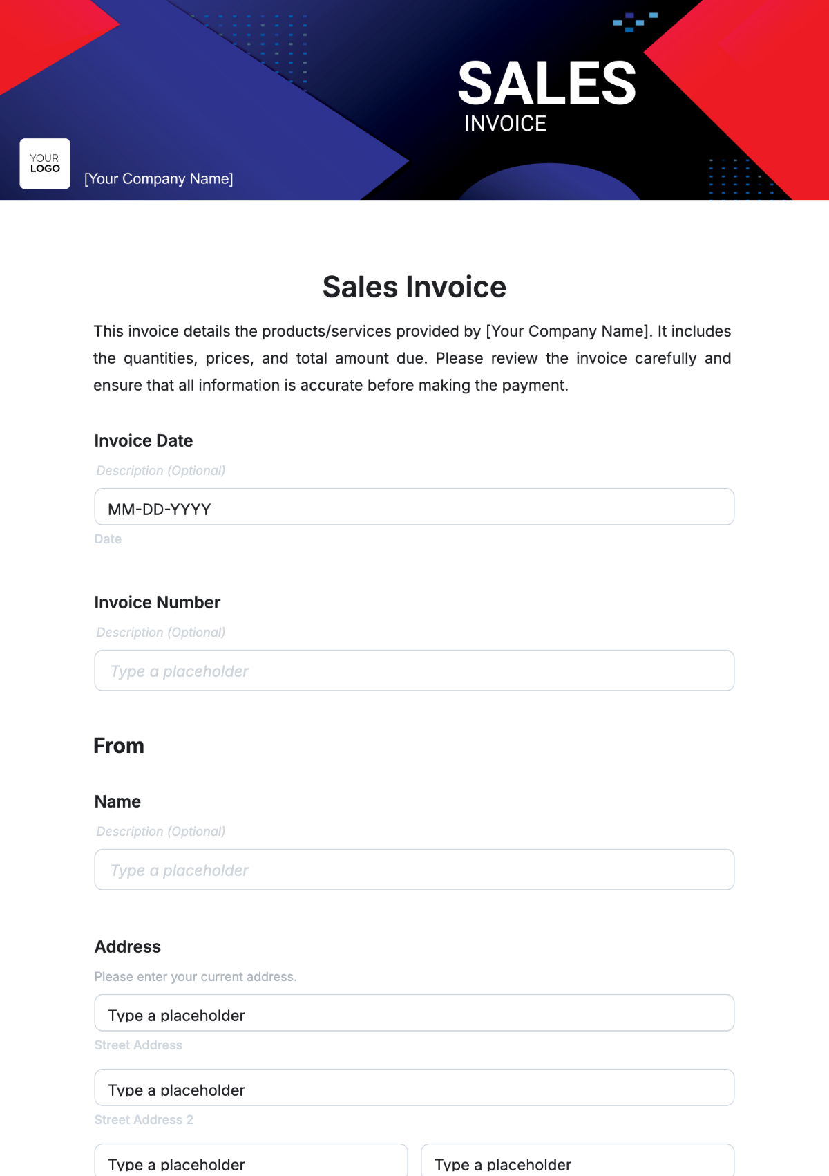 Sales Invoice Template