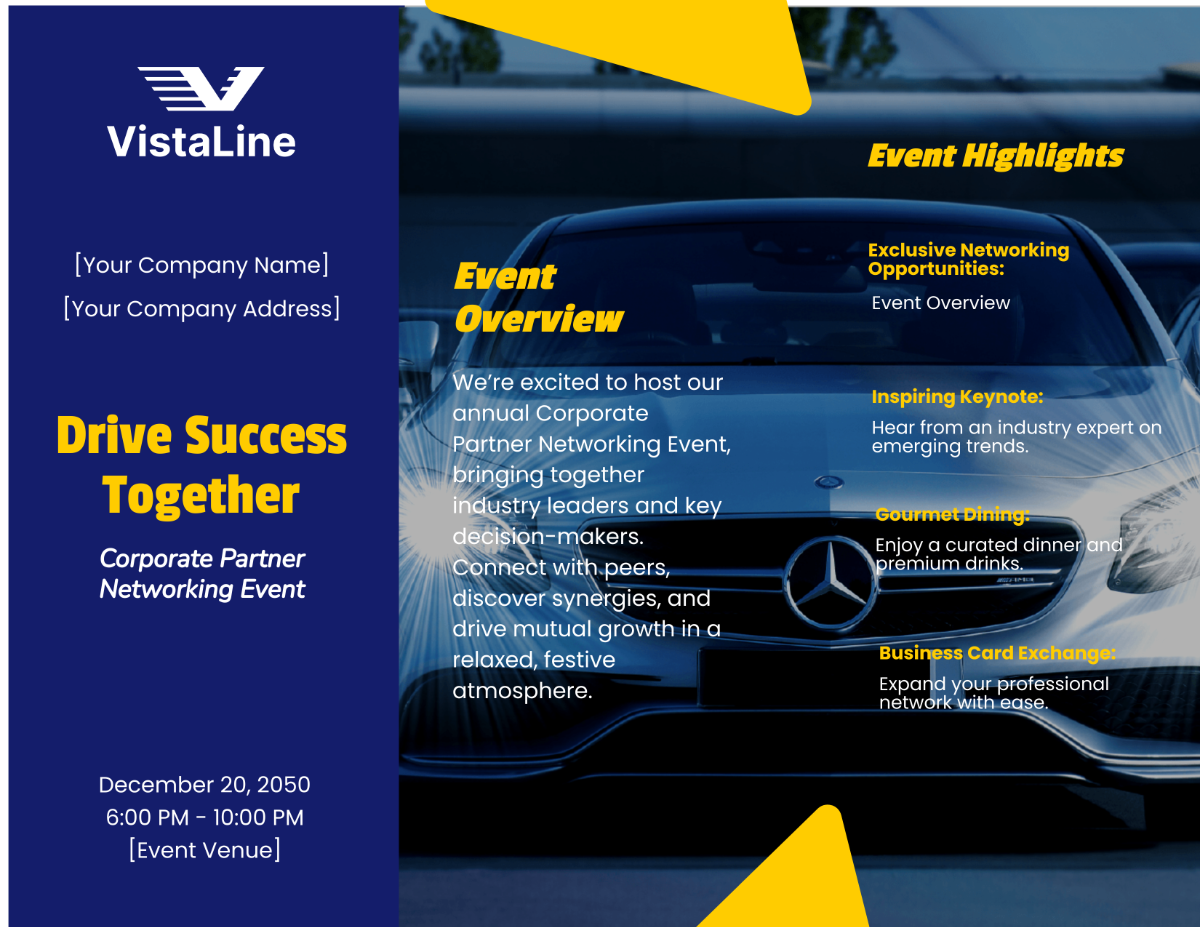 Car Rental Event Brochure