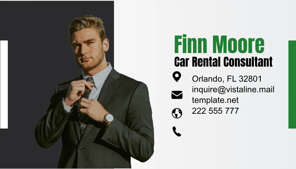 Free Car Rental Consultant Business Card Template to Edit Online