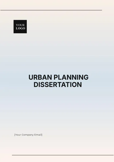 Free Urban Planning Dissertation Template to Edit Online