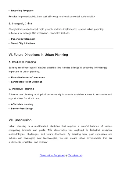 Free Urban Planning Dissertation Template to Edit Online