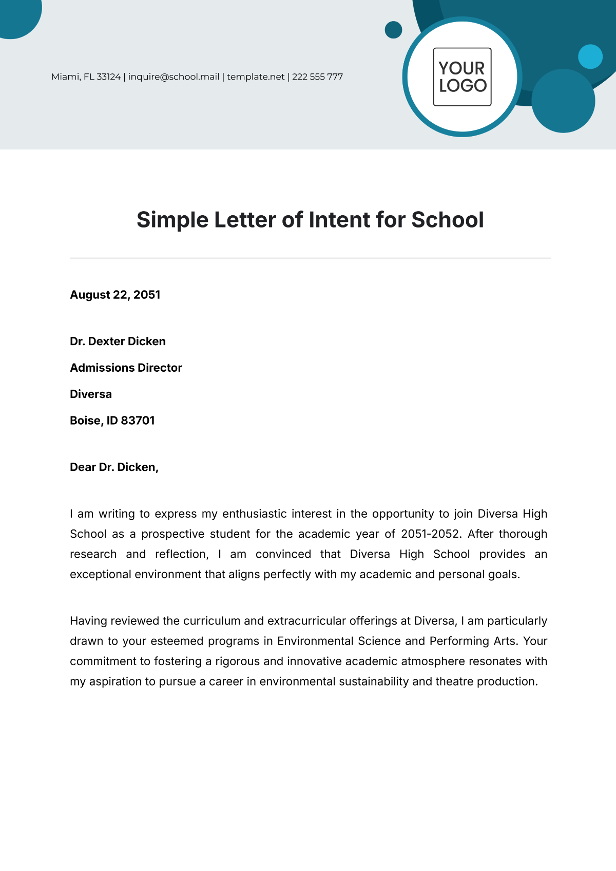 Sle Letter Of Intent For Job Application In Deped Philippines 