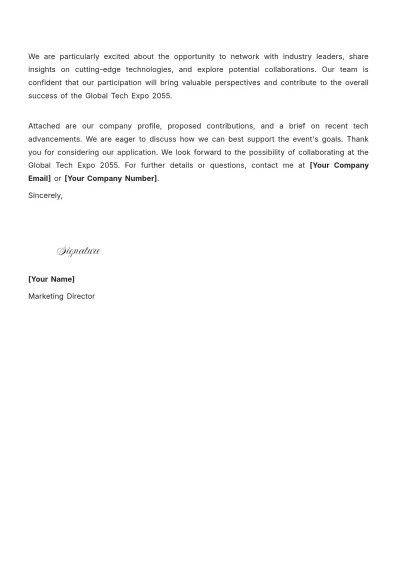 Free Event Participation Letter of Interest Template to Edit Online