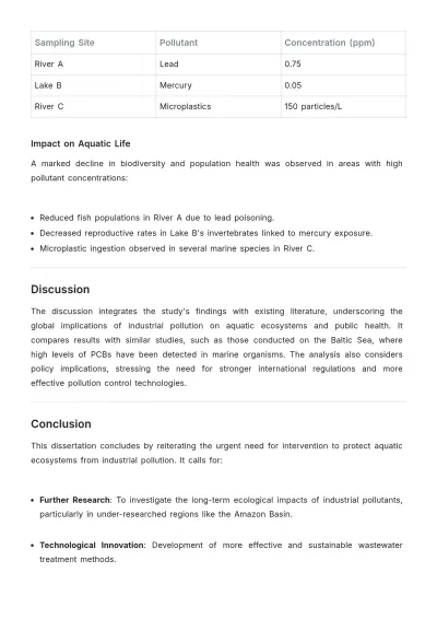 Free Environmental Science Dissertation Template to Edit Online