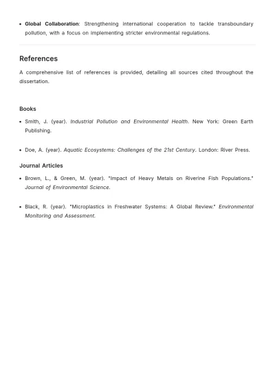Free Environmental Science Dissertation Template to Edit Online