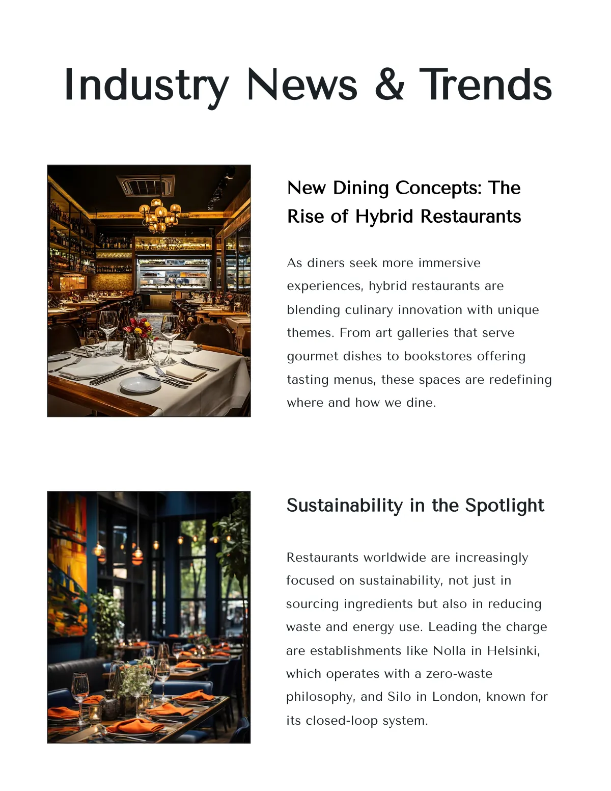 Free Professional Restaurant Magazine Template to Edit Online