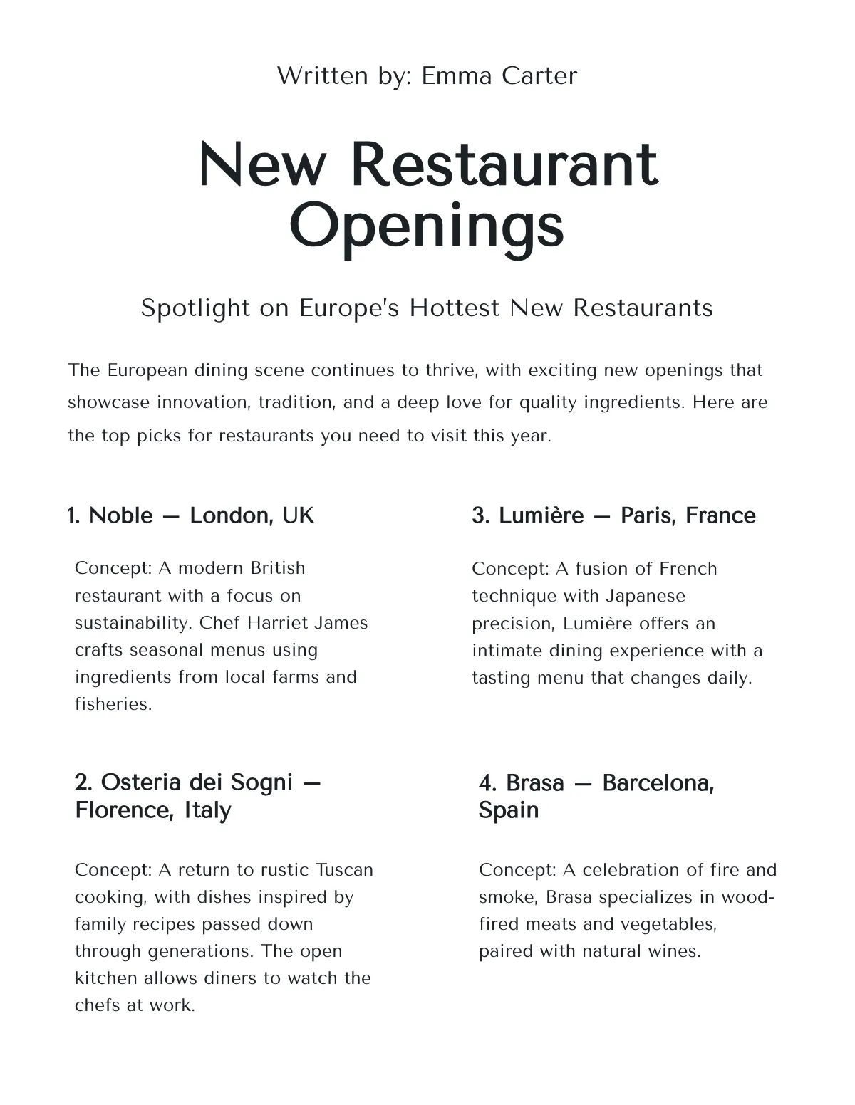 Free Professional Restaurant Magazine Template to Edit Online