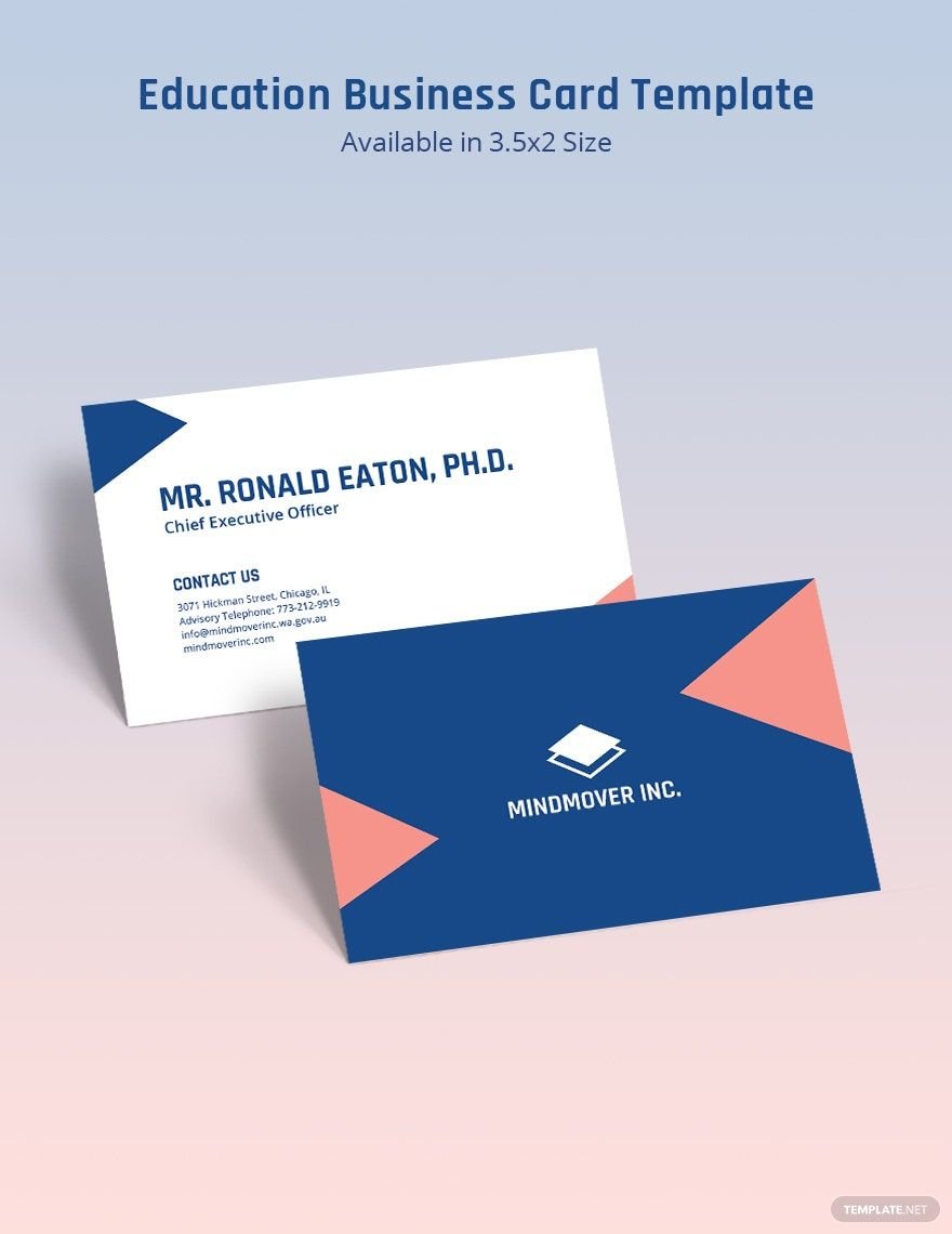 Education Business Card Template