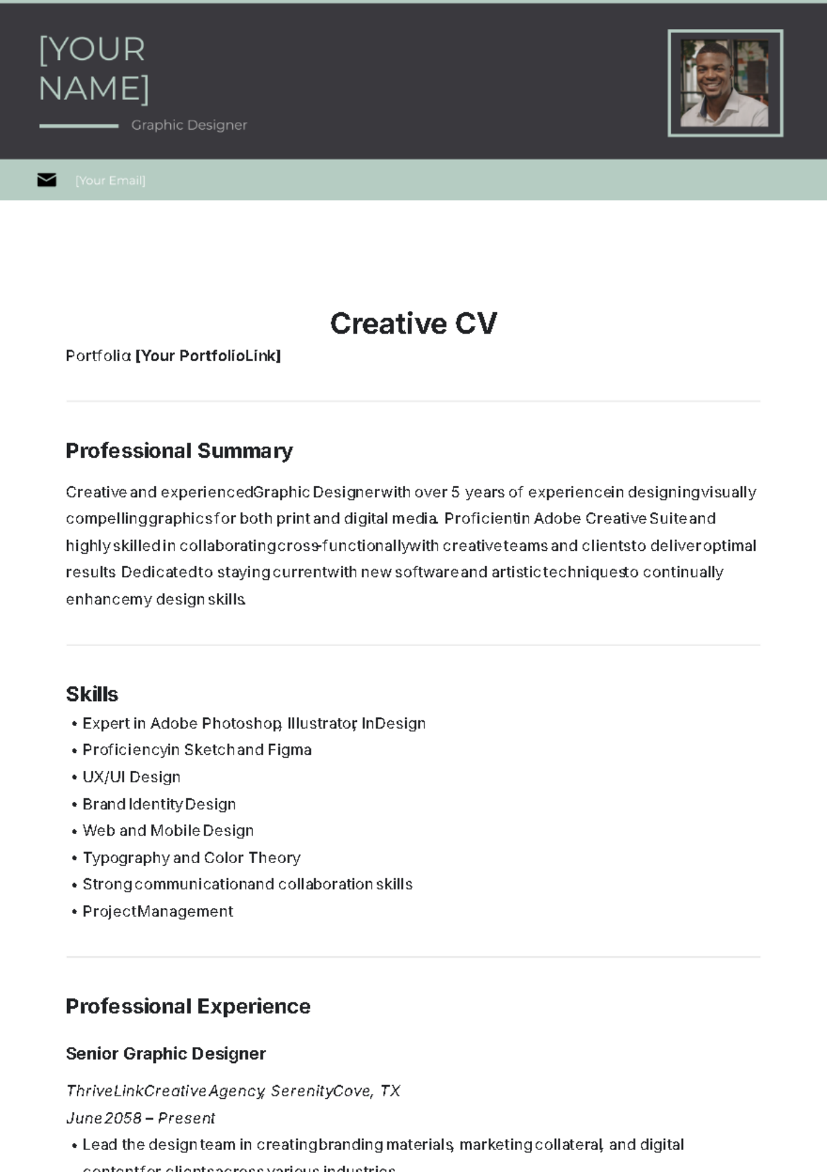 Creative CV Template - Edit Online & Download